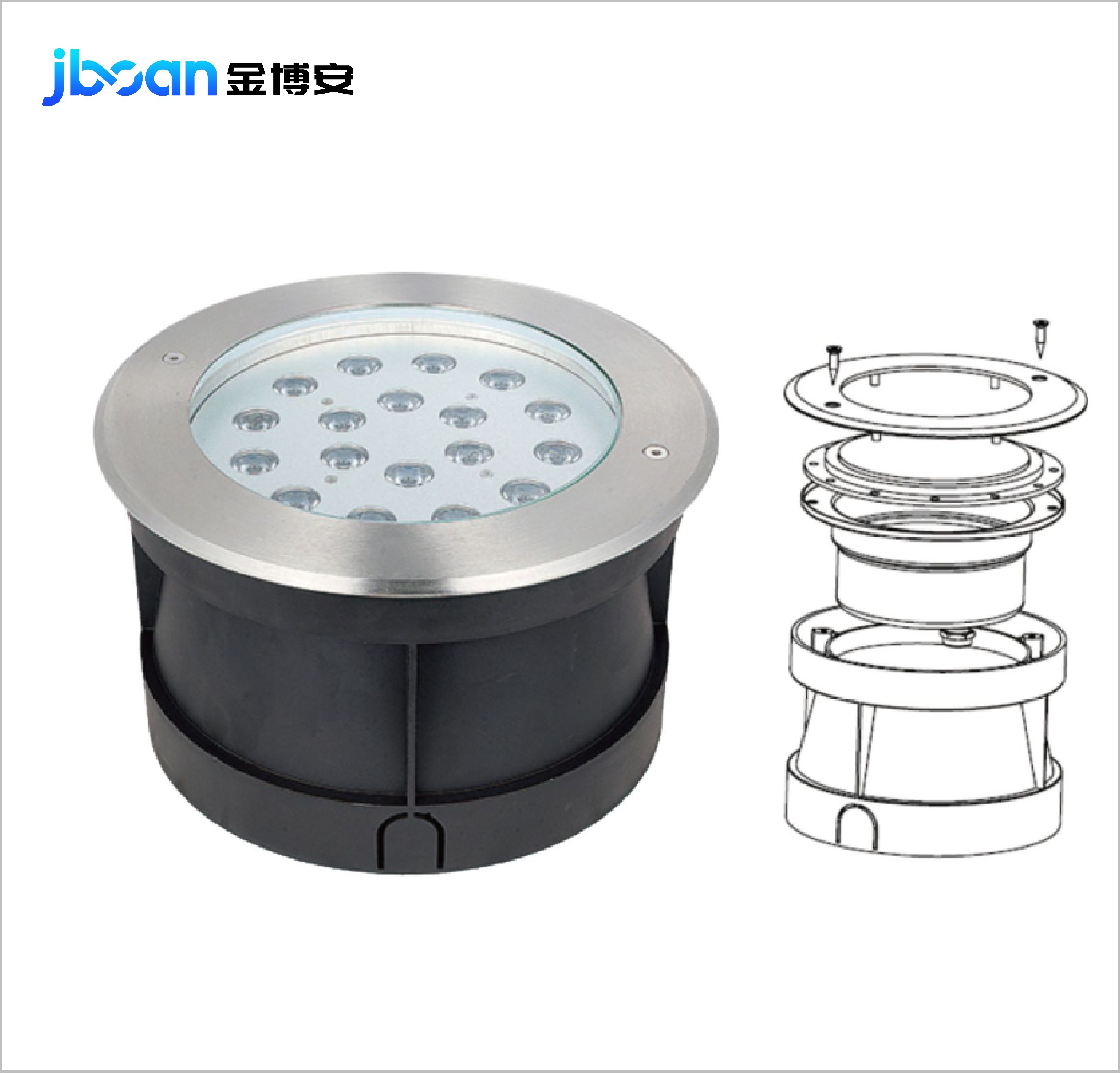 Which manufacturers publish complete specification sheets for LED floodlights?
